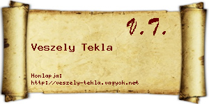 Veszely Tekla névjegykártya